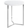 HAKU Tavolino rotondo effetto cemento cromato in MDF e metallo - Dimensioni: A 54 x Ø 45 cm Stile: Moderno