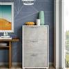 Dmora Scarpiera Iris 18x67x112h cm Bianco 9 Paia 3 Ante, Mobile Portascarpe 3 Vani Made in Italy