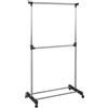 HAKU Armadio su Ruote Alu, Cromo, Grigio, Plastica, Metallo - Dim. L 90 cm x A 120-210 cm x P 43 cm, Stile Moderno
