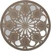DRW Pala Rotonda in Legno DM Traforato con Specchio in Naturale, 8 cm, 120x2,8cm