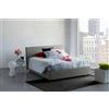 Talamo Italia Letto contenitore Matrimoniale Anna, Made in Italy, Letto con rivestimento in tessuto, Apertura frontale, con materasso cm 160x190 incluso, Grigio