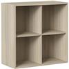 Iconico Home QBE Cubo da parete 4 vani a giorno, Ingresso, Soggiorno, Camera da letto, Cameretta ragazzi, Studio, 75x35xh75 cm, Rovere
