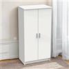 Dmora - Armadio Multifunzione a Due Ante con Sei Ripiani, Colore Bianco, cm 55 x 36 x h108