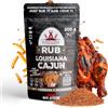 Poppamies Rub Louisiana Cajun, Marinatura a Secco e Condimento Perfetto per Pesce, Verdure, Pollo - Ottimo per Griglia, BBQ, Forno, Bollitore e Padella - Confezione Grande (200 g)
