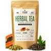 CAMINO DE CABRAS Tisana Tarassaco e Ibisco con Te Verde, Zenzero, Mate e Ortica - Sfusa con 18 Ingredienti Naturali - Infuso per il Benessere Quotidiano 100g | Premium Herbal Tea Camino de Cabras Nº001