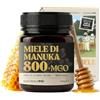 NaturalePiù Miele di Manuka 800+ MGO 250g. Dalla Nuova Zelanda. Certificato in Laboratorio. Miele Balsamico Puro. Mono Floreale, Ideale per la Cura delle Ferite. Tè, Cereali e Prodotti da Forno.