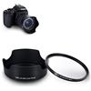 Kiwifotos EW63C Paraluce Baionetta e Filtro UV per Canon RF-S 14-30 mm F4-6,3 su EOS R50 V, EF-S 18-55 mm F3.5-5.6 F4-5.6 RF 24-50 mm F4.5-6.3 IS STM, Paraluce Reversibile Sostituisce Canon EW-63C