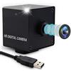 Mermaid Telecamera USB con messa a fuoco automatica da 2 MP, webcam HD 1080P 60 fps USB con fotocamera con mini custodia mini fotocamera per robot bancomat chiosco macchina industriale HD sorveglianza Web cam