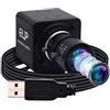ELP Webcam FHD con zoom 1080p, obiettivo grandangolare 2,8-12 mm a fuoco variabile, sensore IMX323 da 2 MP, fotocamera Web 0,01 Lux a bassa illuminazione per laptop, PC, videoconferenza, fotocamera
