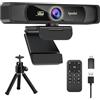 Spedal HD 4K Webcam Con Microfono, Treppiede e Telecomando - Grandangolare 120° per Streaming, PC, Mac, Conferencing - Compatibile Con Skype, Zoom, Facetime