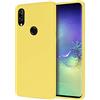 CRABOT Compatibile con Huawei P20 Lite/Nova 3e Custodia Silicone Liquido Antiurto Gomma Gel Morbido Anticaduta Resistente Ai Graffi Shell del Telefono+1*(Protezione Schermo Gratuita)-Giallo