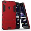 CHcase Cover Huawei P8 Lite 2017, CHcase Huawei P8 Lite Doppio Strato ibrido Cellulari custodie Assorbimento Scossa Protezione Silicone Custodie con Supporto per Huawei P8 Lite 2017 -Red Armatura