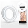 XINBAOHONG Selfie Ring Light,Ricaricabile Luce Dell'Anello Selfie 3 Livelli di Luminosità 40 LED con Clip di Regolazione su Telefono Cellulare per Youtube, Facebook, Live Stream