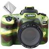 FIRST2SAVVV Alloggiamento protettivo Custodia Compatibile con Canon EOS 90D cover morbida in gomma fotocamera verde