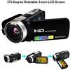 Lincom Videocamera Videocamera Fotocamera digitale Full HD 1080P 24.0MP Funzione di pausa visione 6