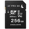 Angelbird AVP256SD - Scheda di memoria AV PRO SDXC da 256 GB [UHS-II, classe 10, standard U3 | fino a 300 MB/s in lettura e 260 MB/s in scrittura]