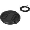vhbw copriobiettivo 58 mm compatibile con Canon EF-S 18-55 mm 3.5-5.6 II fotocamera - plastica nero, presa interna