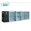 Banco frigo bar 4 porte vetri, Ventilato, Temp. +2+8 - in Skinplate Nero, Lungo cm 274
