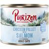 Purizon Adult Sterilised Pollo & Pesce senza cereali - Crocchette gatto - umido a completamento: 6 x 200 g Purizon Adult Filetto di Pollo con Salmone