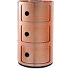 Kartell Componibili Contenitore 3 Elementi, ABS, Base Tonda, Rame, 32 x 32 x 58.5 cm