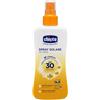 Chicco Sole Chicco Latte Solare Spray SPF 30 Protezione Alta IR UVA UVB Bambini, 150ml