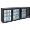 Ristoattrezzature Modello: 108020032412567,Retrobanco refrigerato ventilato 3 porte in vetro capacità 445 lt 200,2x53,5x86h cm