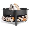 Cook King Braciere Da Giardino Artigianale In Ferro Con Porta Legna Montana 80 cm Cook King