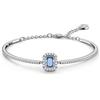 Swarovski Millenia Bracciale Rigido, Placcato in Tonalità Rodio con Cristalli Bianchi e Cristallo Azzurro Ottagonale, Collezione II, Azzurro