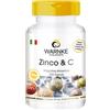 WARNKE VITALSTOFFE Zinco e Vitamina C - Vitamina C 300mg - Zinco 5mg - 250 capsule | Warnke Vitalstoffe - Qualità da farmacia tedesca