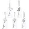 Aokbean 50 Pezzi Scheletro Vintage Apribottiglie Chiave Misto Stile Set Bomboniere per Matrimonio con Tag Grazie e Portachiavi (Antico Argento)