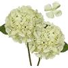 Hollyone 2Pz Ortensie Artificiale Bianca fiori di artificiali finta con steli stampa digitale finto fiore essiccato decorazione per la casa per la cucina, per soggiorno, ufficio