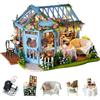 CUTEROOM Miniatura casa delle Bambole con mobili, Fai da Te Kit di Dollhouse di Funzione musica, hobby creativi adulti, per Regali di Natale e compleanno