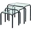 HAKU Möbel Set di 3 tavolini, metallo, nero, L 46 x P 30 x A 38 cm/L 37 x P 30 x A 33 cm/L 31 x P 30 x A 28 cm