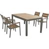 MIlani Home VIDUUS - set tavolo in alluminio e polywood cm 160/240 x 95 x 75 h con 4 poltrone Viduus