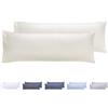 Todocama - Set di 2 federe per cuscino, in microfibra extra morbidi, ipoallergenica, Set di 2 - 105x40 cm Beige