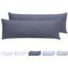 Todocama - Set di 2 federe per cuscino, in microfibra extra morbidi, ipoallergenica, Set di 2 - 105x40 cm Grigio Scuro