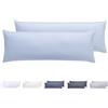 Todocama - Set di 2 federe per cuscino, in microfibra extra morbidi, ipoallergenica, Set di 2 - 90x40 cm Azzurro