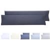 Todocama - Set di 2 federe per cuscino, in microfibra extra morbidi, ipoallergenica, Set di 2 - 120x40 cm Grigio Scuro