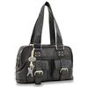 Catwalk Collection Handbags - Vera Pelle - Borsa/Borse a Mano - Con Ciondolo a Forma di Gatto - Caroline - NERO