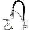 Heable Rubinetto cucina con doccia 2 funzioni, rubinetto cucina con doccetta estraibile, miscelatore cucina girevole a 360° nero, rubinetto lavello cucina in ottone