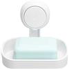 LEVERLOC Porta Saponetta Portasapone a Ventosa, Supporto per Sapone a Ventosa con Installazione in Un Secondo, Forte Supporto per Spugna per Doccia, Bagno, Vasca e Lavello della Cucina, Senza Trapano