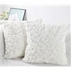 NIULAA Pelosi Pelliccia Copricuscini 40x40 Divano Camera da Letto Fodere Cuscini Bianco Arredo Fodere Arredamento Casa Federe Moderni Elegante Morbido Resistente in Velluto 2 Pezzi