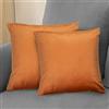 Komfortec Set di 2 federe in velluto 40 x 40 cm, federe decorative, federa per cuscino per camera da letto, federa per divano e divano con chiusura lampo, colore arancione