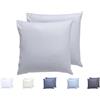 Todocama - Set di 2 federe per cuscino, in microfibra extra morbidi, ipoallergenica, Set di 2 - 60x60 cm Grigio Chiaro