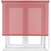 VIEWTEX Tenda a Rullo Screen 10% Grado di Apertura Argento e Rosso 105 x 250 cm - Made in Europe - 5 Anni di Garanzia