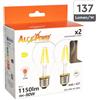 ALCAPOWER LAMPADINA LED E27 A60 FILAMENTO 8W BIANCO CALDO ALTO RENDIMENTO CONF 2 PEZZI AP60F8_-X2-ALC929842