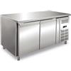 Ristoattrezzature Modello: 102930020042585,Tavolo frigo refrigerato in acciaio inox 2 porte 136x60x86h cm -2 +8 °C