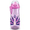 NUK Sports Cup borraccia per bambini con effetto camaleonte | 24+ mesi | Cangiante | Beccuccio push-pull anti-goccia | Clip e coperchio protettivo | Senza BPA | 450 ml | Pavone (viola)