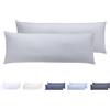 Todocama - Set di 2 federe per cuscino, in microfibra extra morbidi, ipoallergenica, Set di 2 - 105x40 cm Grigio Chiaro