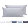 Todocama - Set di 2 federe per cuscino, in microfibra extra morbidi, ipoallergenica, Set di 2 - 75x40 cm Grigio Chiaro